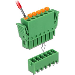 Delock Terminal block set for PCB 6 pin 3.81 mm pitch vertical