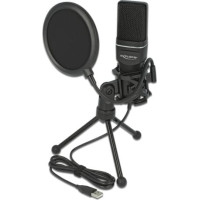 Delock USB Condenser Microphone Set - for Podcasting, Gaming and Vocals