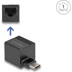 Delock USB Type-C™ Network Adapter Gigabit LAN 1 x RJ45 slim ASIX