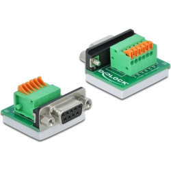 Delock D-Sub9 female to Terminal Block with Push Button horizontal
