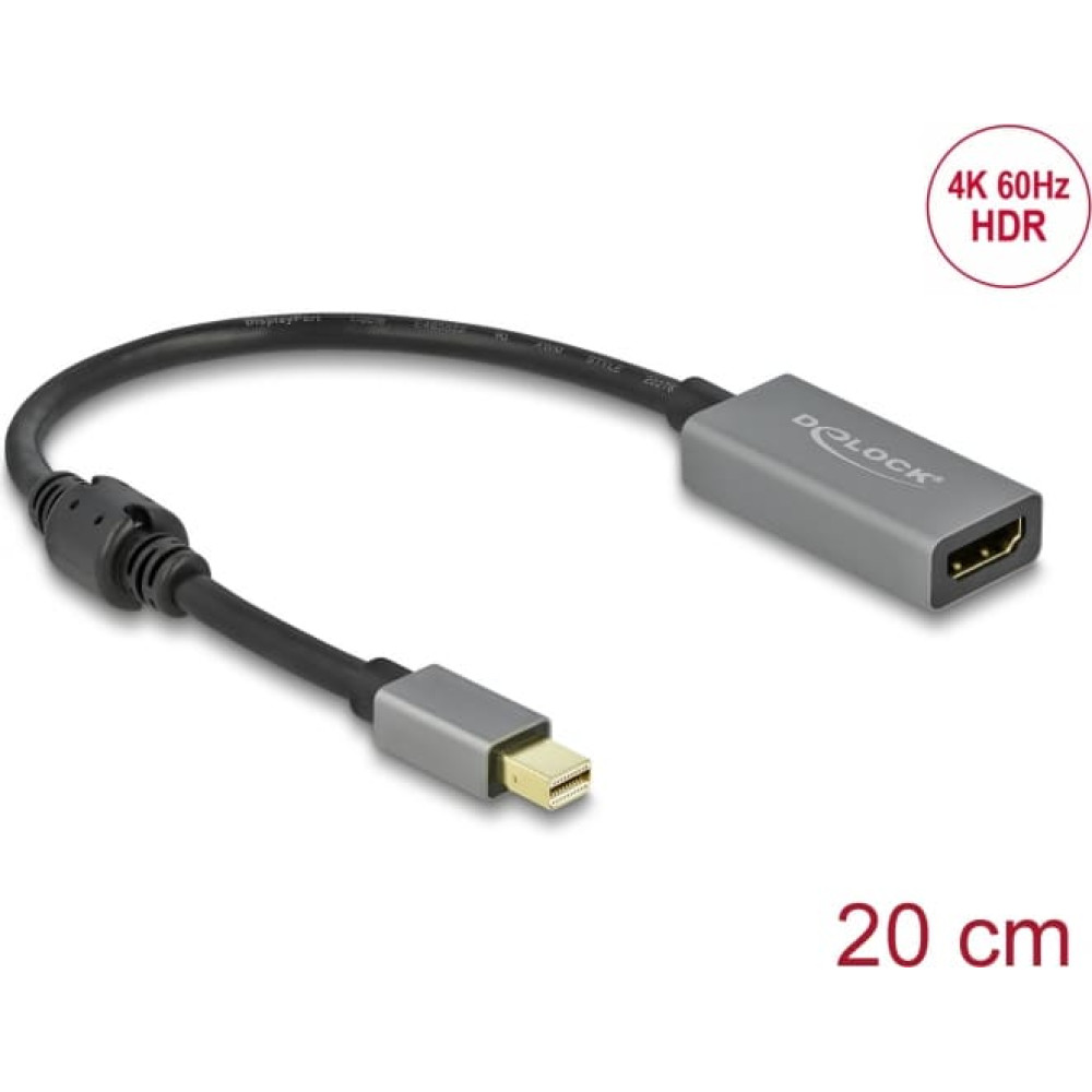 Delock Active mini DisplayPort 1.4 to HDMI Adapter 4K 60 Hz (HDR)