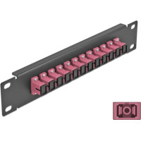 Delock 10″ Fiber Optic Patch Panel 12 Port SC Simplex violet 1U black
