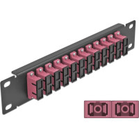 Delock 10″ Fiber Optic Patch Panel 12 Port SC Duplex violet 1U black