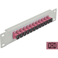 Delock 10″ Fiber Optic Patch Panel 12 Port SC Simplex violet 1U grey