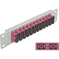 Delock 10″ Fiber Optic Patch Panel 12 Port SC Duplex violet 1U grey