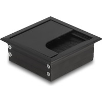 Delock Cable grommet for table mounting with brush 80 x 80 x 28 mm black
