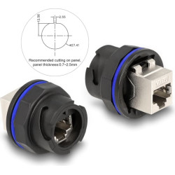 Delock RJ45 Cat.6A built-in connector / coupler black