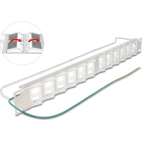 Delock 19″ Keystone Patch Panel with 24 tiltable ports and strain relief