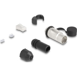 Delock RJ45 Modular Plug Cat.6A for self-assembly with robust cable plug housing coupler and protective cap suitable for Delock feed-th