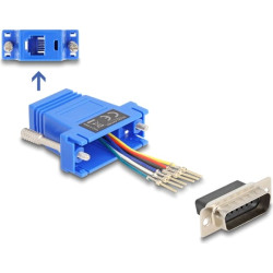 Delock D-Sub 15 pin male to RJ12 female Assembly Kit blue