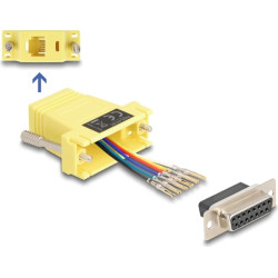 Delock D-Sub 15 pin female to RJ12 female Assembly Kit yellow
