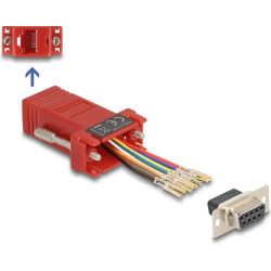 Delock D-Sub 9 pin female to RJ45 female Assembly Kit red