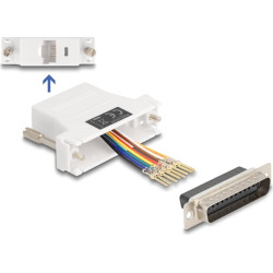 Delock D-Sub 25 pin male to RJ45 female Assembly Kit white
