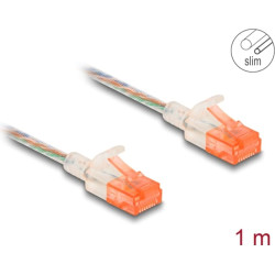 Delock RJ45 Network Cable Cat.6A U/UTP Slim 1 m transparent