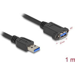 Delock USB 5 Gbps Cable USB Type-A male to USB Type-A female for installation 1 m black