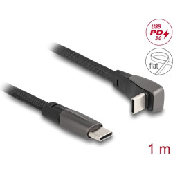 Delock USB 2.0 Flat Ribbon Cable USB Type-C™ male to USB Type-C™ male angled PD 3.0 60 W 1 m black