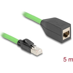 Delock RJ45 Network Extension Cable Cat.6A plug to jack SF/UTP suitable for drag chains PUR (TPU) 5 m green