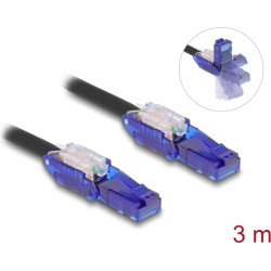 Delock RJ45 Network Cable Cat.6 UTP with 180° angled plugs black 3 m