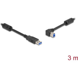 Delock USB 5 Gbps Cable Type-A male to Type-B male 90° left angled 3 m