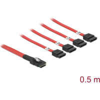 Delock Cable Mini SAS SFF-8087 > 4 x SATA 7 pin 0.5 m
