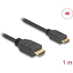 Delock Cable High Speed HDMI with Ethernet - HDMI-A male > HDMI Mini-C male 4K 1 m Slim