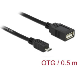 Delock Cable USB micro-B male > USB 2.0-A female OTG 50 cm