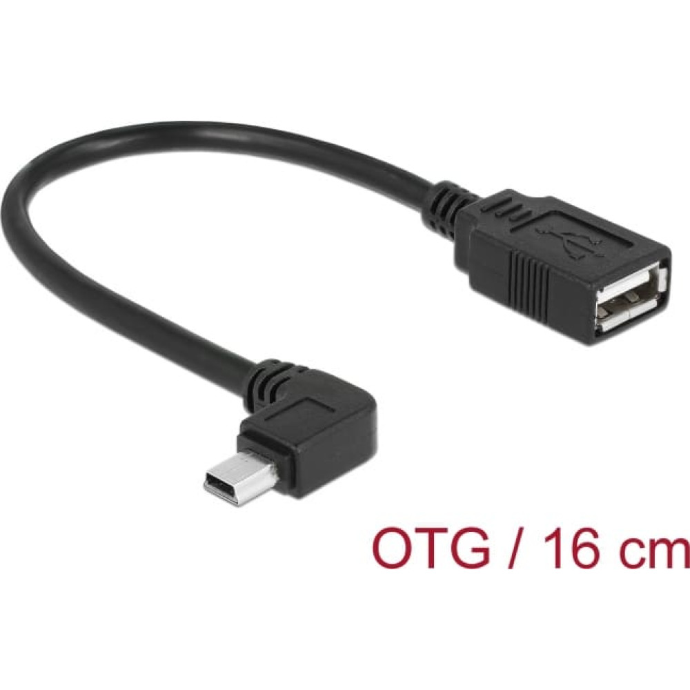 Delock Cable Mini USB male angled > USB 2.0-A female OTG 16 cm