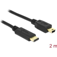 Delock Cable USB Type-C™ 2.0 male > USB 2.0 Type Mini-B male 2.0 m black