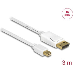 Delock Cable Mini DisplayPort 1.2 male > DisplayPort male 4K 60 Hz 3.0 m