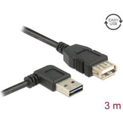 Delock Extension cable EASY-USB 2.0 Type-A male angled left / right > USB 2.0 Type-A female 3 m