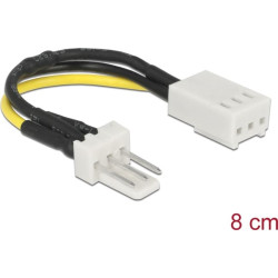 Delock Power Cable 3 pin male  3 pin female (fan) 8 cm â Reduction of rotation speed