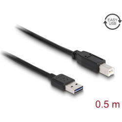 Delock Cable EASY-USB 2.0 Type-A male > USB 2.0 Type-B male 0,5 m black