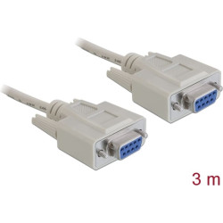 Delock RS-232 Cable Serial D-Sub 9 female to female 3 m null modem