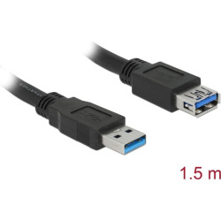 Delock USB 5 Gbps extension cable Type-A male to female 1.5 m black
