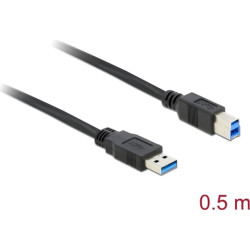 Delock USB 5 Gbps Cable Type-A male to Type-B male 0.5 m black