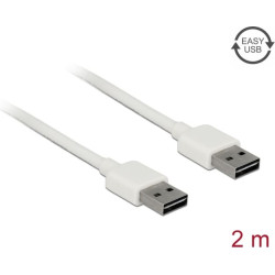 Delock Cable EASY-USB 2.0 Type-A male > EASY-USB 2.0 Type-A male 2 m white