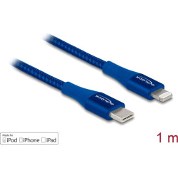 Delock Data and charging cable USB Type-C™ to Lightning™ for iPhone™, iPad™ and iPod™ blue 1 m MFi