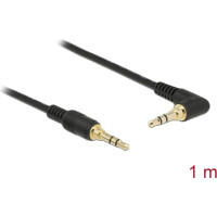 Delock Stereo Jack Cable 3.5 mm 3 pin male > male angled 1 m black