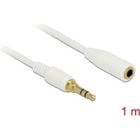 Delock Stereo Jack Extension Cable 3.5 mm 3 pin male to female 1 m white