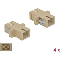 Delock Optical Fiber Coupler SC Simplex female to SC Simplex female Multi-mode 4 pieces beige