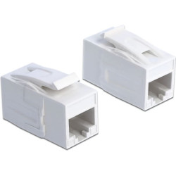 Delock Keystone Module RJ45 jack > RJ45 jack Cat.6A UTP white