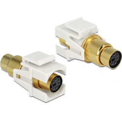 Delock Keystone module Mini-DIN 6 pin female > female gold plated white