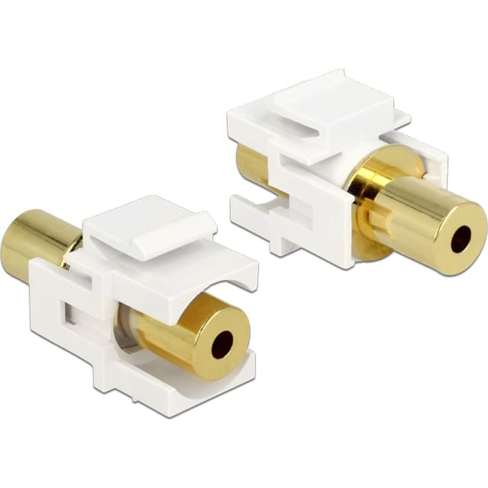 Delock Keystone Module stereo jack female 3.5 mm 4 pin > stereo jack female 3.5 mm 4 pin gold plated white