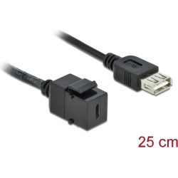 Delock Keystone Module USB 2.0 C female > USB 2.0 A female with cable