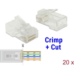 Delock RJ45 Crimp+Cut Plug Cat.5e UTP 20 pieces