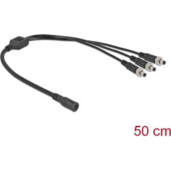 Delock DC Splitter Cable 5.5 x 2.1 mm 1 x female to 3 x male screwable