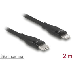 Delock Data and charging cable USB Type-C™ to Lightning™ for iPhone™, iPad™ and iPod™ black 2 m MFi