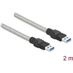 Delock USB 3.2 Gen 1 Cable Type-A male to Type-A male with metal jacket 2 m