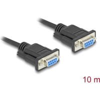 Delock RS-232 Cable Serial D-Sub9 female to female with narrow plug housing 10 m
