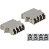 Delock Optical Fiber Coupler LC Quad female to LC Quad female Single-mode metal